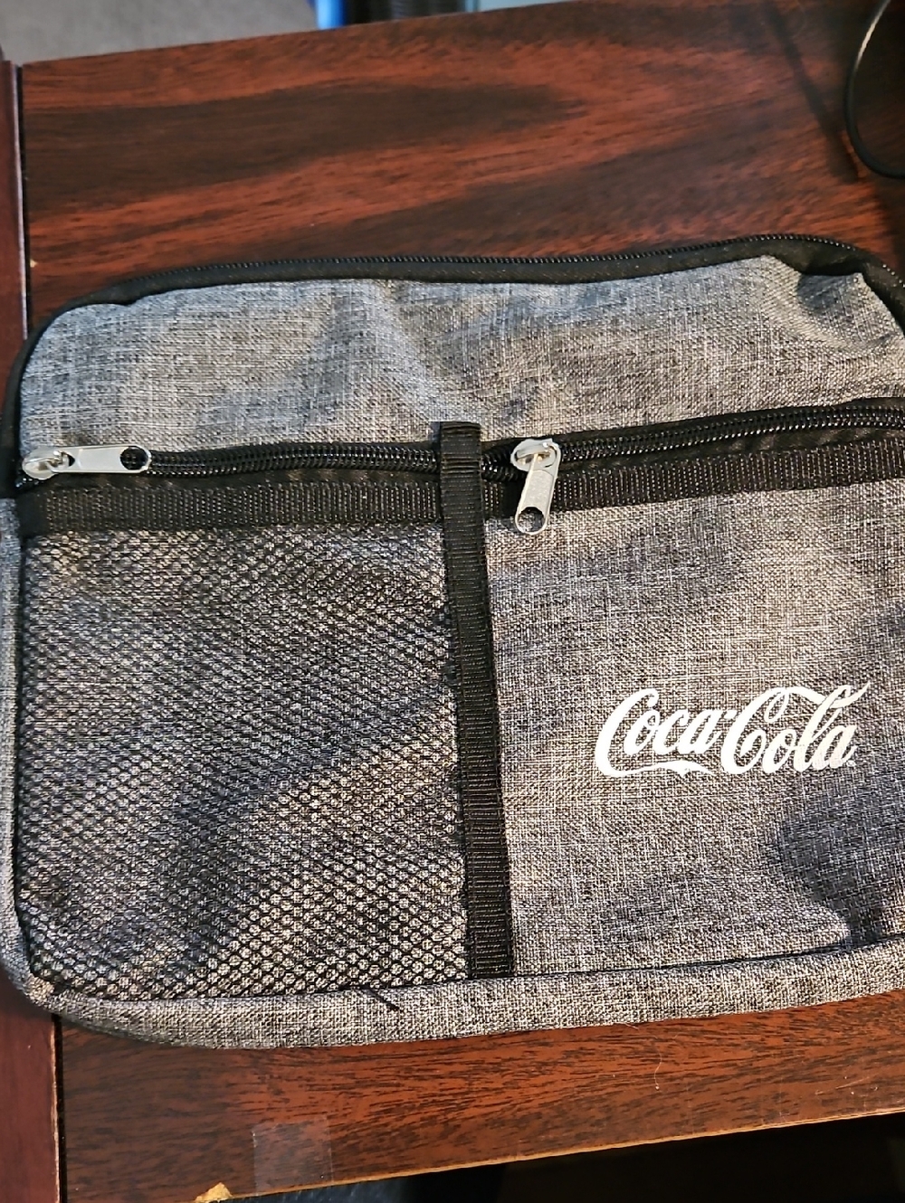 Coca Cola Gray Men's Toiletry Organizer Bag with Mesh Pocket